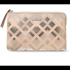 Stella & Dot Metallic Chevron Capri Pouch